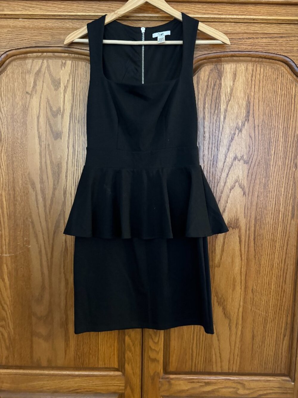 Bar III Black Peplum Sheath Dress